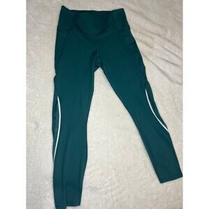 Members Marks Womens athletic leggings Green with pockets size Large